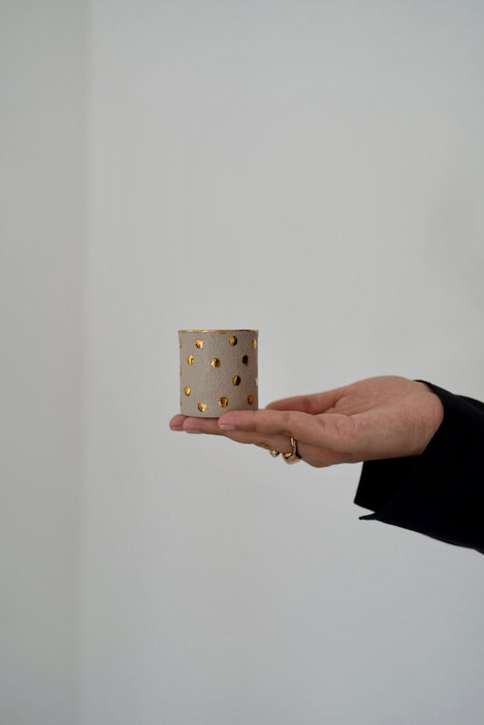 Dot Cup (beige/gold) - Small